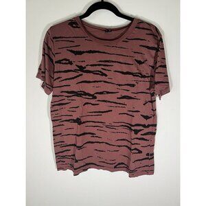 MONROW brown black zebra tshirt sz S festival comfy oversized